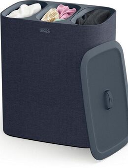 Joseph Joseph Wäschekorb Tota Trio 90-Liter-Wäschetrennkorb, 3x30-Liter-Tragetaschen aus Stoff