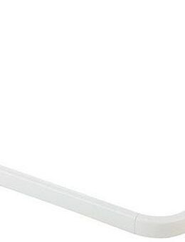 WENKO Winkelstange Modell Era, verschraubt, Aluminium, Kunststoff, Winkelschiene aus Aluminium für Duschvorhänge, inkl. 16 Spezialgleiter
