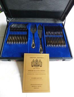 Ebel Collection 26tlg.Fischbesteck 24 Karat hartvergoldet Zertifikat im Koffer - Dresden