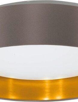 EGLO LED Deckenleuchte Maserlo, LED fest integriert, Warmweiß, Stofflampe Maserlo2 Ø38 x H9 cm, LED-Platine, Textilschirm
