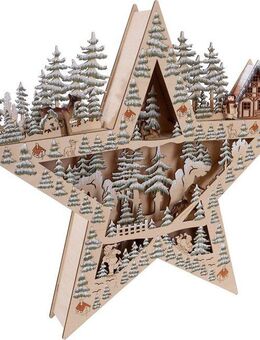 Myflair Möbel & Accessoires Dekostern, 1 St., Stern mit LED-Beleuchtung, aus Holz, Höhe ca. 42 cm, Weihnachtsdeko
