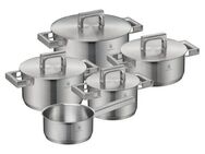 WMF Topf-Set Ultimate Cool+, Cromargan® Edelstahl Rostfrei 18/10 (Set, 9-tlg), 9-teilig, wärmereduzierende Cool+ Griffe, TransTherm-Allherdboden