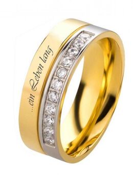 Damenring Edelstahl DE007 mit Außengravur - Aholming