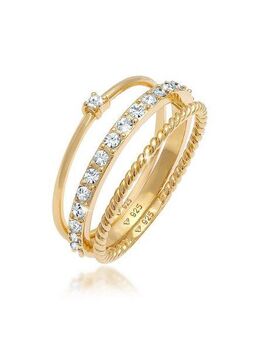 Elli Solitärring Ringset (3 tlg) 925 Silber, mit Kristallen von Swarovski®