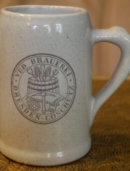 Bierkrug Keramik : VEB Brauerei Dresden - Coschütz , Sachen , Reklame ,DDR - Görlitz
