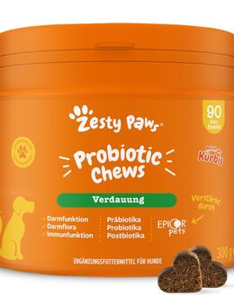 Zesty Paws Probiotic Chews Kürbis - Sparpaket: 2 x 90 Kautabletten