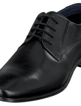 bugatti Schnürschuh, Blockabsatz, Abendschuh, Festtagsschuh mit Logoprägung an der Ferse