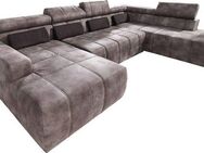 DOMO collection Wohnlandschaft Brandon, whlw. mit Sitztiefenverstellung, inkl. Nierenkissen, mit Kopfteilverstellung, wahlweise Sitztiefenverstellung, U-Form