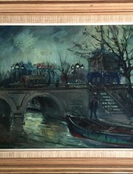 Ölgemälde v. PAUL KASTRUP (1920 Dän.), Herbstabend an Pariser Seine!! - Berlin