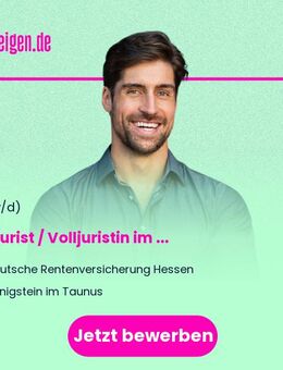 Volljurist / Volljuristin (w/m/d) im Bereich Rechtsbehelfsverfahren / Ordnungswidrigkeiten der Abteilung Prüfdienste (Besoldungsgruppe A14 HBesG / EG 14 TV EntgO-DRV) - Königstein (Taunus)