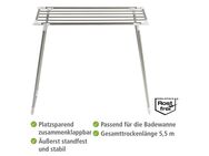 WENKO Wäscheständer Modell Profi Single, schmaler Wäschetrockner, 5,50 m Trockenlänge, für Balkon & Badewanne