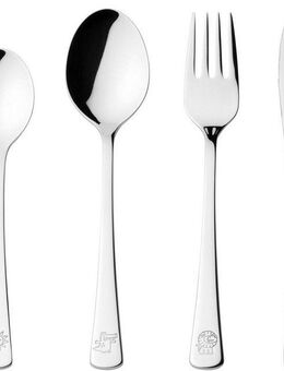 LEONARDO Kinderbesteck BAMBINI (4-tlg), 1 Personen, Edelstahl 18/10, Krokodil, Elefant, Löwe