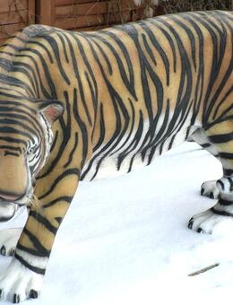 Dekofigur Tiger lebensgross 1,70 m lang Gartendeko - Hergisdorf