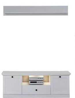 Home affaire Wohnwand Örebro, (Set, 4-St), Wohnzimmermöbel im zeitlosen Landhausstil - Mit Vollauszug-Funktion