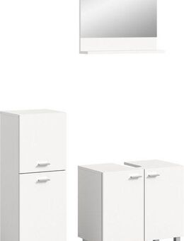 welltime Badmöbel-Set Tampa, Breite 102cm, 3-teilig, (3-St), Waschbeckenunterschrank, Spiegel, Midischrank