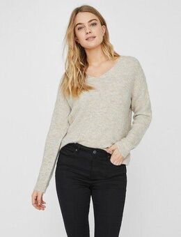 Vero Moda V-Ausschnitt-Pullover VMCREWLEFILE LS V-NECK BLOUSE NOOS