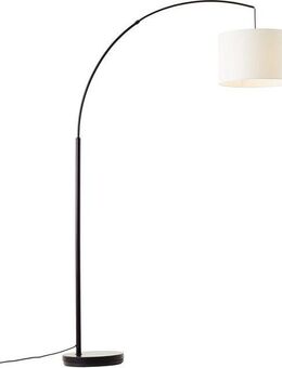 my home Stehlampe Elijah, ohne Leuchtmittel, Bogenlampe Textilschirm Stoff Ø 36cm