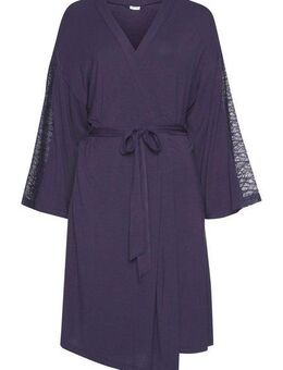 LASCANA Kimono, Kurzform, Single-Jersey, Kimono-Kragen, Gürtel, mit Spitzendetails