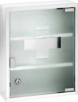 WENKO Medizinschrank Edelstahl und satiniertes Sicherheitsglas, 30 x 40 cm cm