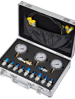 Messkoffer 60 mm, Messkoffer Hydraulik mit 3 Manometer Hydraulik, Pneumatik, Messtechnik, Glycerin Manometer 1,6 M Prüfschlauch Kit Manometer Tester Hydraulikprüfset für Bagger und Maschinen SET 1 - Wuppertal