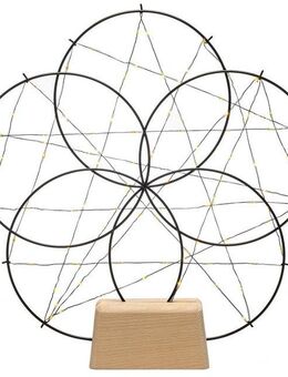 KONSTSMIDE LED Dekolicht Weihnachtsdeko, LED fest integriert, LED Metallsilhouette "5 kleine Ringe", mit Holz-Fuß