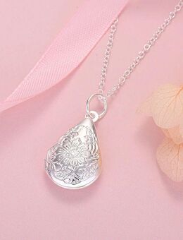 ☝️☝️☝️ Halskette, 925 Silber plat. + ❤️‍ Tropfen Medaillon, NEU ⭐⭐⭐⭐⭐ - Gersthofen