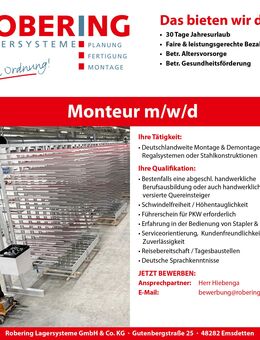 Monteur/in für deutschlandweiten Einsatz Vollzeit - Emsdetten