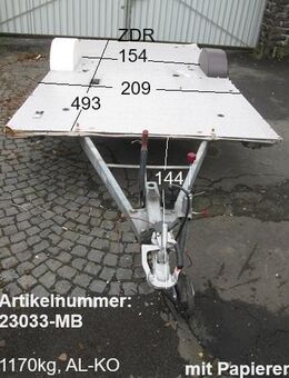Plattformanhänger 1170kg ca 493 x 209 mit Brief, ZdR 154, Alko, ideal für TINY House, Quad- Zweirad-Maschinentransporter gebr. mit Papieren (Dethleffs RM3 BJ 91 NewLine 420) - Schotten Zentrum