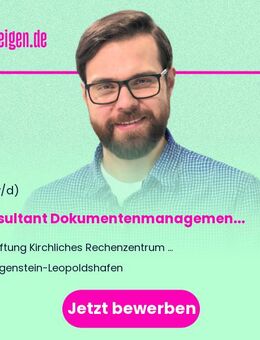 Consultant Dokumentenmanagement (m/w/d) - Eggenstein-Leopoldshafen