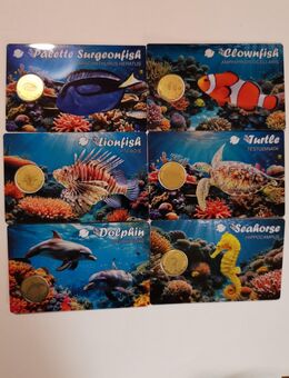 Komplett-Set 6 Goldmünzen in Coincards "Oceans Animals" 1/1000 oz 999er Feingold - Neufahrn (Freising)