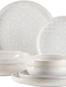 MÄSER Kombiservice Geschirr-Set, Service Traditional Tiles (8-tlg), 2 Personen, Steinzeug, kunstvolle Ornamente, 8 Teile, für 2 Personen