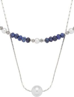 LEONARDO Kette mit Anhänger Halskette Anjana, mit Sodalith - mit Glasperle, Perle (imitiert)