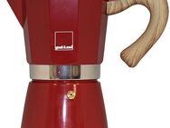 gnali & zani Espressokocher, Aluminium mit Softtouch-Griff in Holzoptik, Induktion