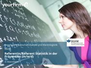 Referentin/Referent Statistik in der Prävention (m/w/d) - Mannheim