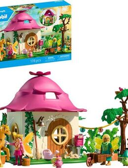 Playmobil® Gemütliches Feenzuhause mit Goldeinhorn und Stall (71838) Konstruktions-Spielset, (178 St), Princess Magic, Made in Germany