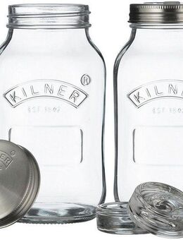 KILNER Aufbewahrungssystem, Glas, (Set, 2-tlg), (Fermentier-Set), zum Konservieren von Gemüse á 1 Liter