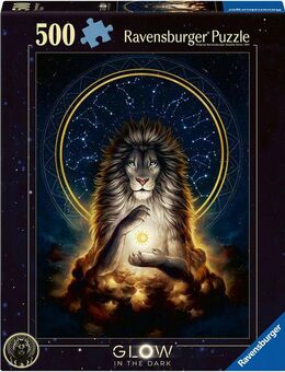 Ravensburger Puzzle Glow in the Dark, Leuchtender Löwe, 500 Puzzleteile, Made in Germany