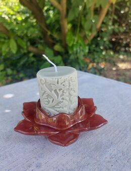 Teelichthalter mit Kerze - Rengsdorf