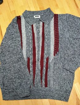 Strickpullover grau/rot Ammann Strickmoden, neu nie getragen, - Mamming