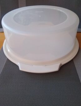 Runder weißer Tortenbehälter / Kuchenbehälter / Kuchentransportbox - Hannover