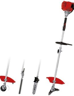 Einhell Benzin-Motorsense GC-MM 52 I AS, 25,5 cm Arbeitsbreite Messer, 42 cm Arbeitsbreite Faden, (Set), mit Heckenscheren- und Hochentasteraufsatz