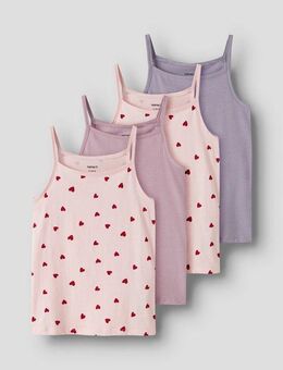 Name It Unterhemd NKFSTRAP für Mädchen mit Stretchkomfort im 4er-Pack (Packung, 4-St) bedruckt, casual, regular fit, Baumwollmischung, Rundhals