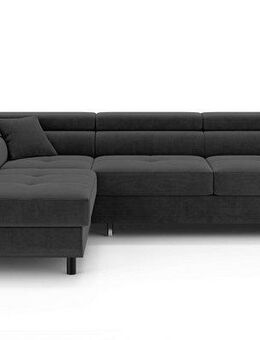 OTTO home Ecksofa AADEN Schlafsofa mit verstellbaren Kopfstützen, B/T/H: 254/199/90 cm, mit Bettfunktion und Bettkasten, Ottomane rechts/links bestellbar