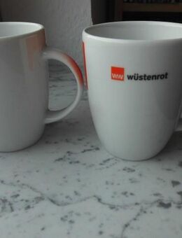 2 Becher Kaffeebecher Tassen Wüstenrot Roubill Porzellan Mugs zus. 3,- - Flensburg