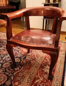 4 Sessel Art Deco, Kirschholz u. Leder in 80636