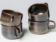 Gipfelstück Tasse Glockenklang, Steinzeug, Scandi-Style, Reaktivglasur, jedes Stück ein Unikat, 4-teilig