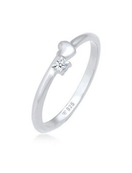 Elli DIAMONDS Diamantring Diamant (0.03 ct) Herz Liebe 925 Silber