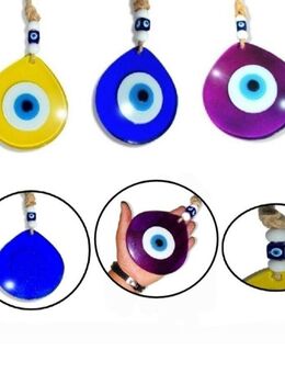 Glas Nazar Boncuk Wanddekoration 31cm Anhänger Deko Evil Eye Blau Lila Gelb Auge 27,90 €* - Villingen-Schwenningen