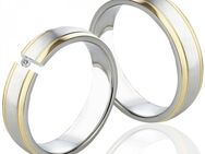 Edelstahlringe LUC41 mit Diamant und Gravur - Aholming