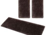 Guido Maria Kretschmer Home&Living Bettumrandung Micro exclusiv Teppich, sehr hoher Flor, weich durch Mikrofaser, Höhe 78 mm, (3-tlg), Bettvorleger, Läufer-Set, weich, unifarben, Microfaser, Schlafzimmer